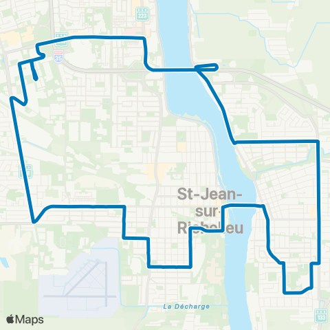 Saint-Jean-sur-Richelieu Ligne bleue map