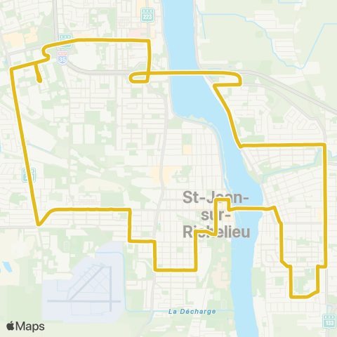 Saint-Jean-sur-Richelieu Ligne jaune map