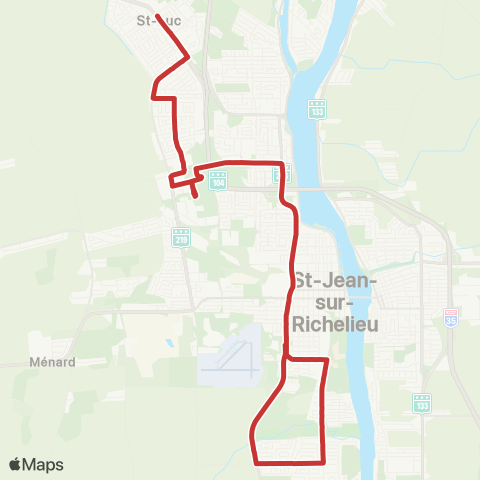 Saint-Jean-sur-Richelieu Ligne rouge map