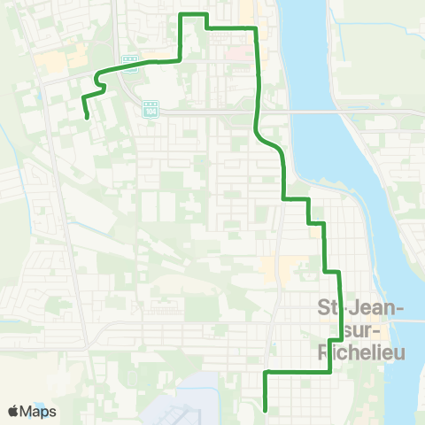 Saint-Jean-sur-Richelieu Ligne verte map