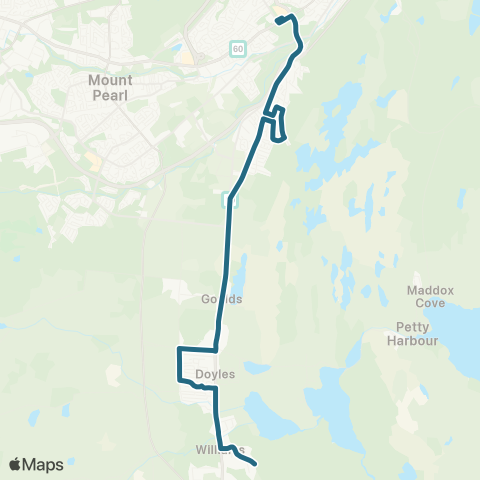 Metrobus Goulds - Kilbride - Village map