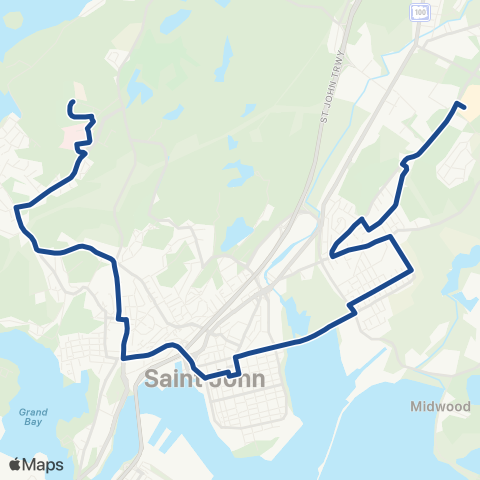 Saint John Transit McAllister Place / Regional Hospital map