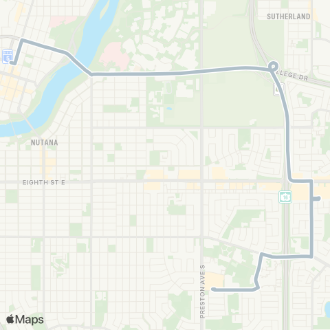 Saskatoon Transit Jingle Bell Express map