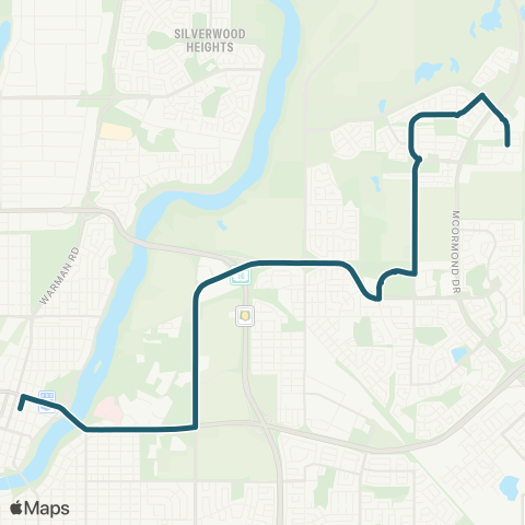 Saskatoon Transit Evergreen / City Centre map