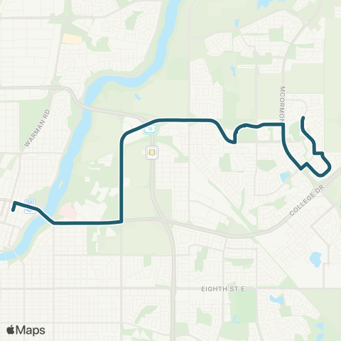 Saskatoon Transit Willowgrove / City Centre map