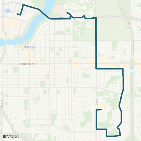 Saskatoon Transit Eastview / City Centre map