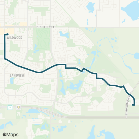 Saskatoon Transit The Meadows / Centre Mall map