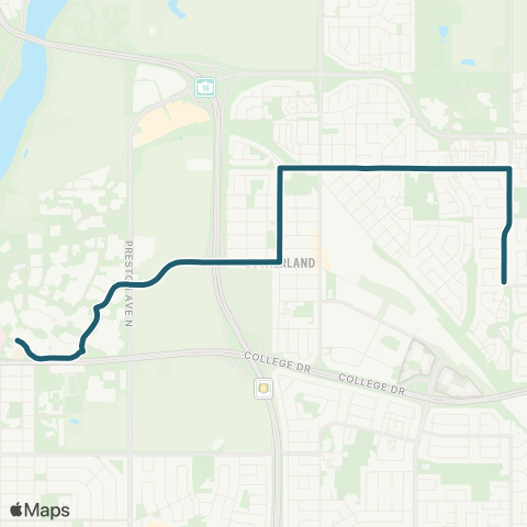 Saskatoon Transit Forest Grove / University map