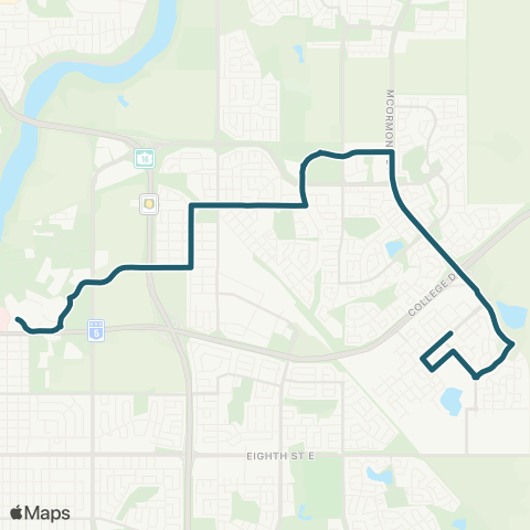 Saskatoon Transit Brighton / University map