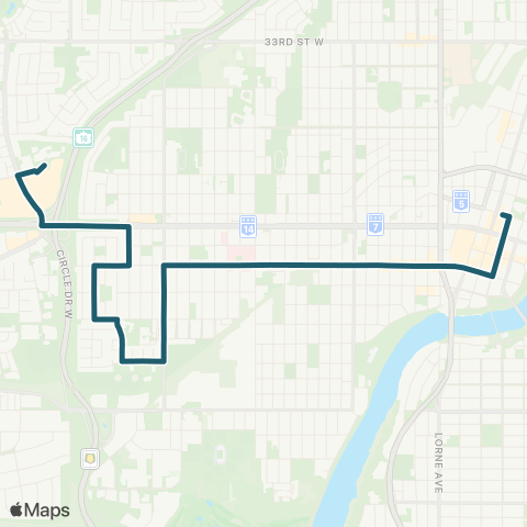 Saskatoon Transit Meadowgreen / City Centre map