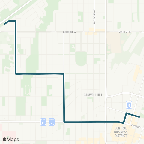 Saskatoon Transit City Centre / Hudson Bay Park map