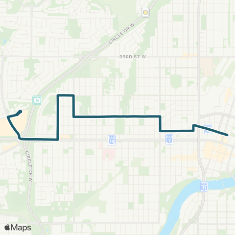 Saskatoon Transit City Centre / Confederation map