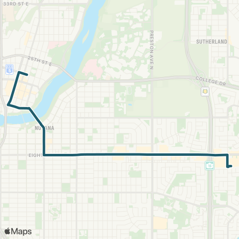 Saskatoon Transit 8th Street / City Centre map