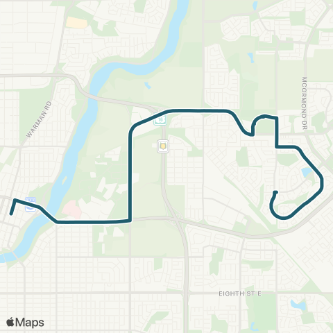 Saskatoon Transit Arbor Creek / City Centre map