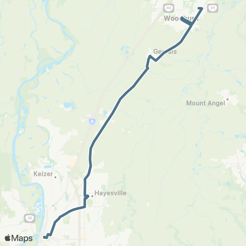 Cherriots - Woodburn / Salem Express map