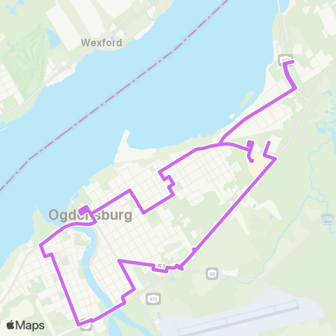 St. Lawrence County Public Transit Ogdensburg Shuttle map