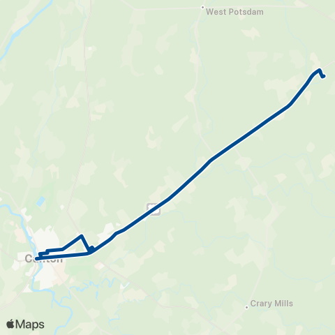 St. Lawrence County Public Transit Roos Shuttle map