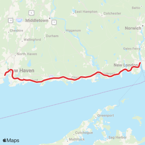 Shore Line East Commuter Rail map