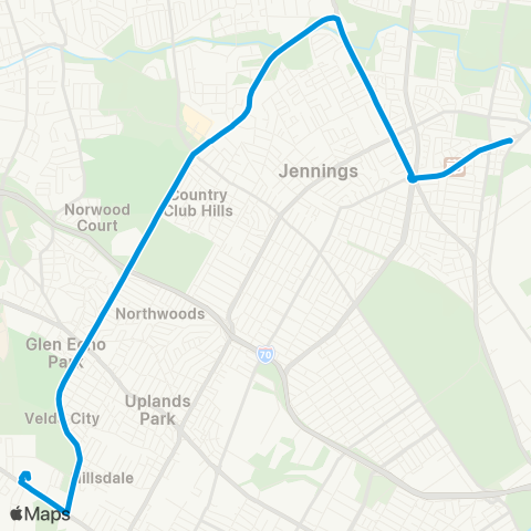 MetroBus Missouri Lucas-Hunt map