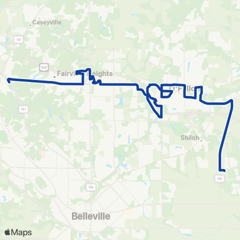 MetroBus Illinois Ofallon-Fairview Heights map