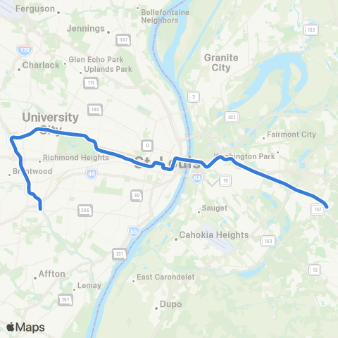 MetroLink MetroLink Blue Line map