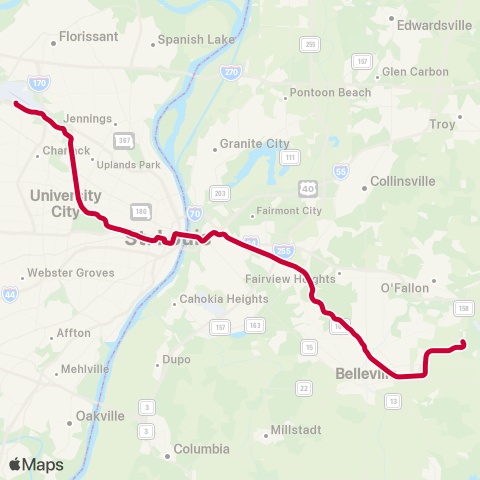 MetroLink MetroLink Red Line map