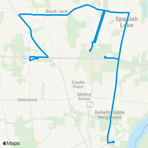 MetroBus Missouri Bellefontaine map