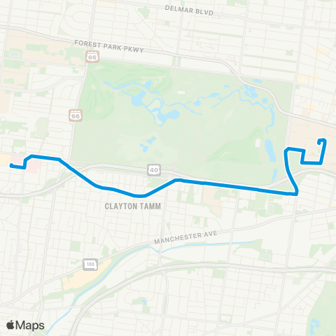 MetroBus Missouri Oakland map