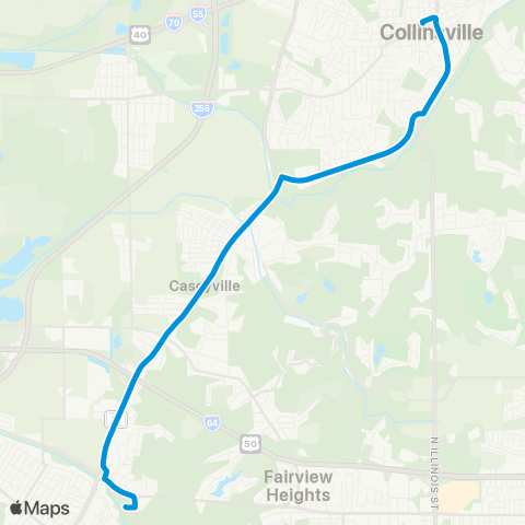 MetroBus Missouri Caseyville map