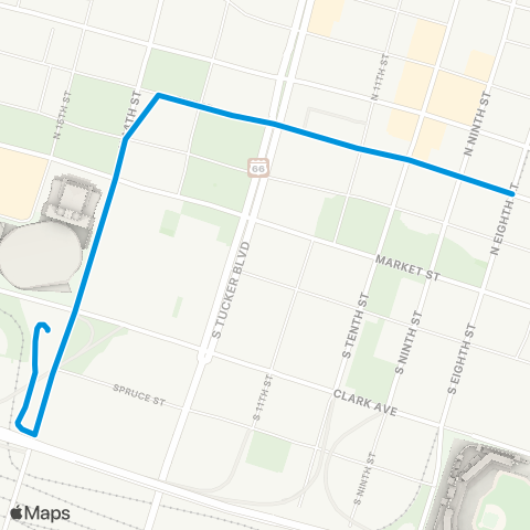 MetroBus Missouri Ml Station Shuttle Cctc-8pin map