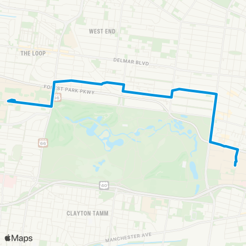 MetroBus Missouri Gold map