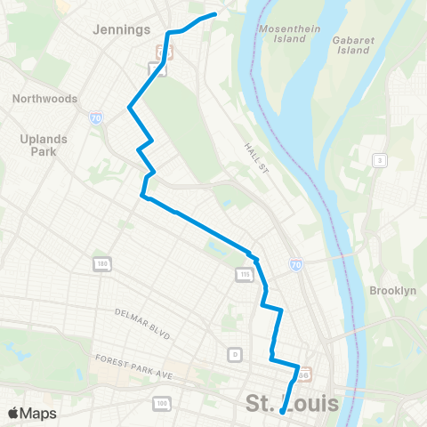 MetroBus Missouri Lee map