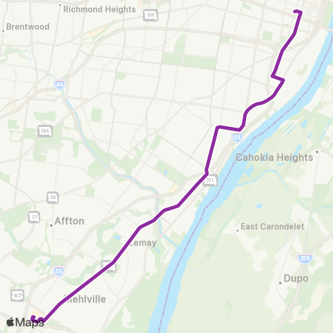 MetroBus Missouri Carondelet map