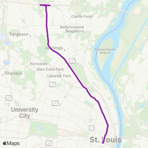 MetroBus Missouri Florissant map