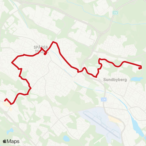 SL Busslinje map