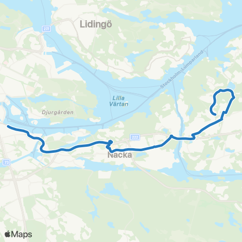 SL Blåbusslinje map