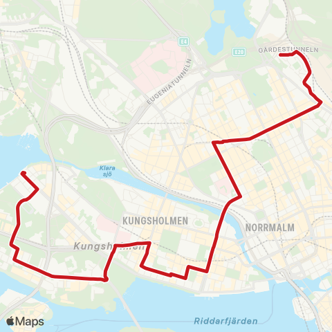 SL Busslinje map