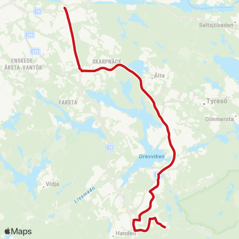 SL Busslinje map