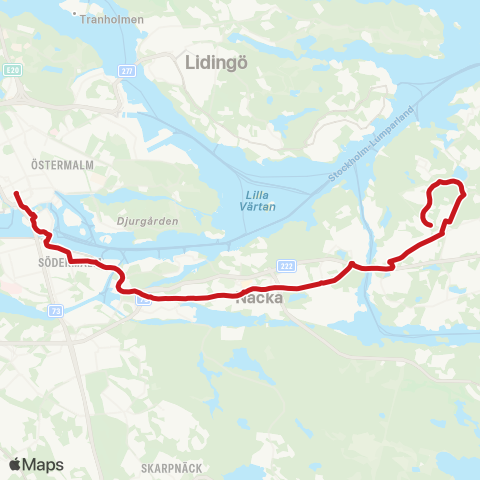 SL Busslinje map