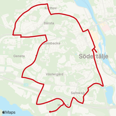 SL Busslinje map