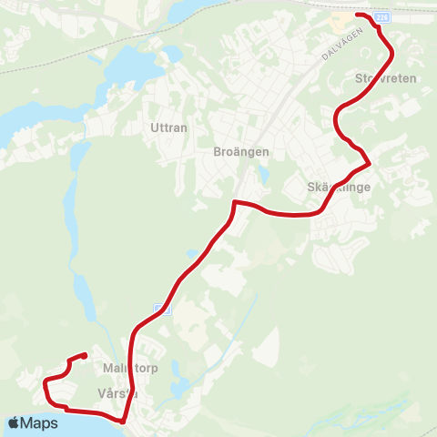 SL Busslinje map