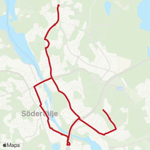 SL Busslinje map