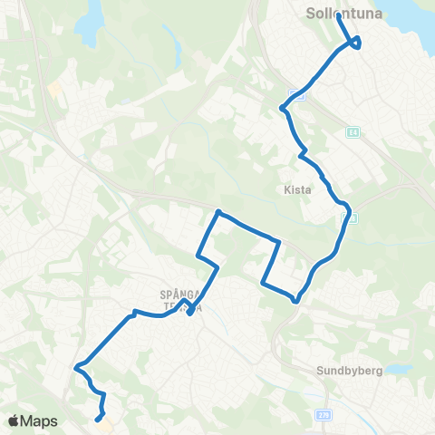 SL Blåbusslinje map