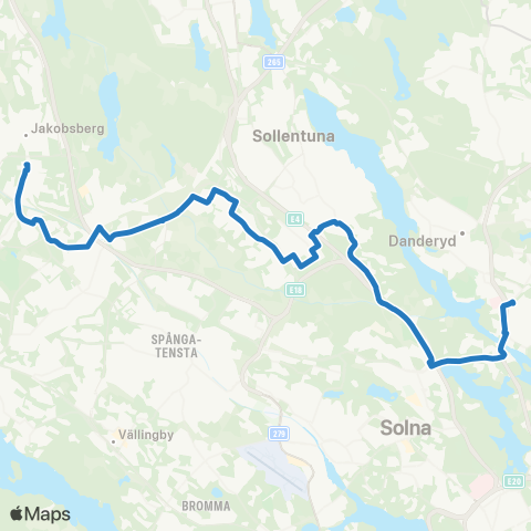 SL Blåbusslinje map