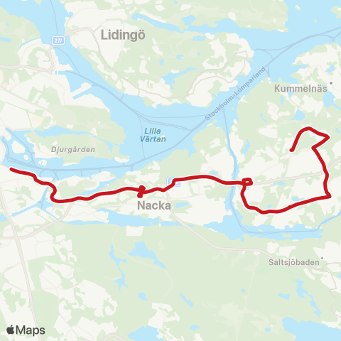 SL Busslinje map