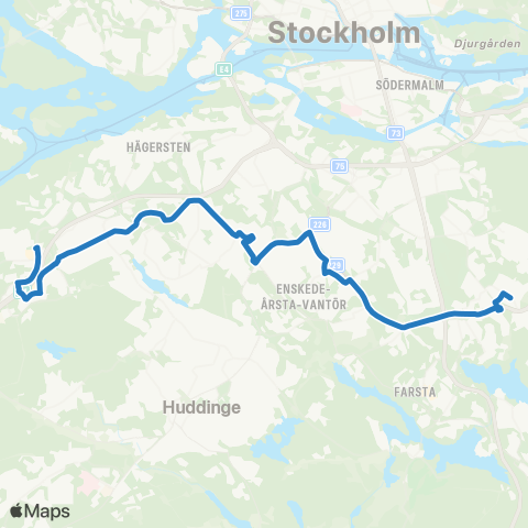 SL Blåbusslinje map