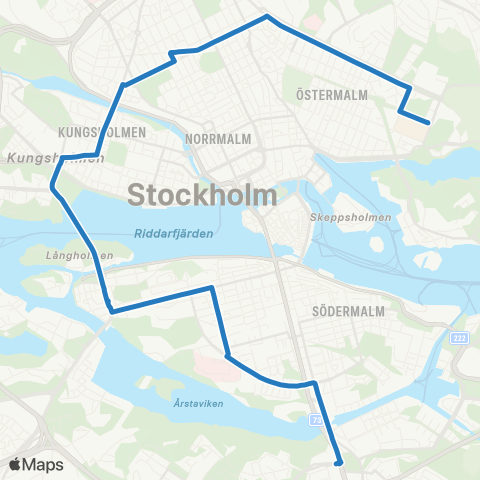 SL Blåbusslinje map