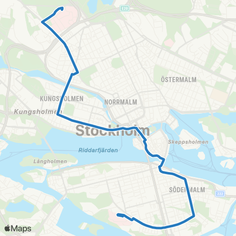 SL Blåbusslinje map