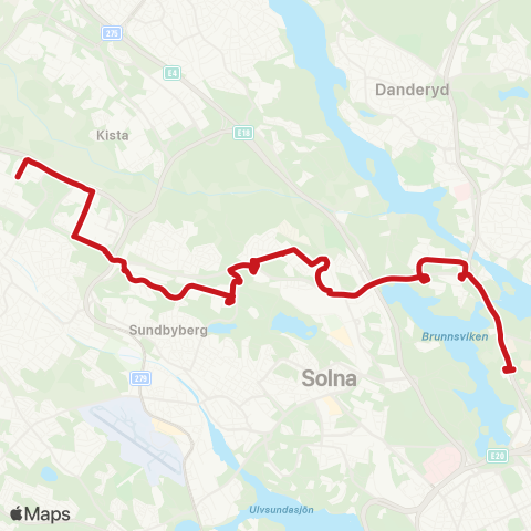 SL Busslinje map