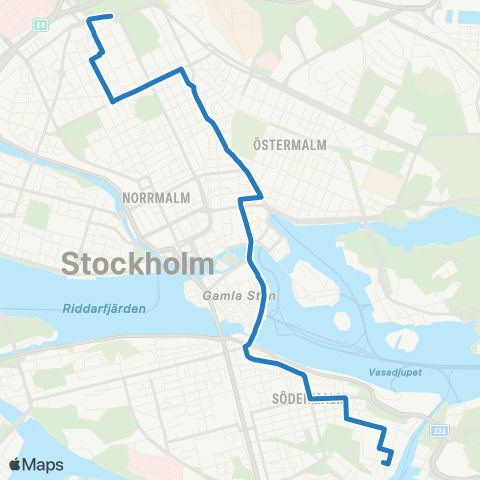 SL Blåbusslinje map